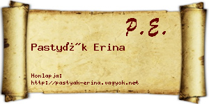 Pastyák Erina névjegykártya